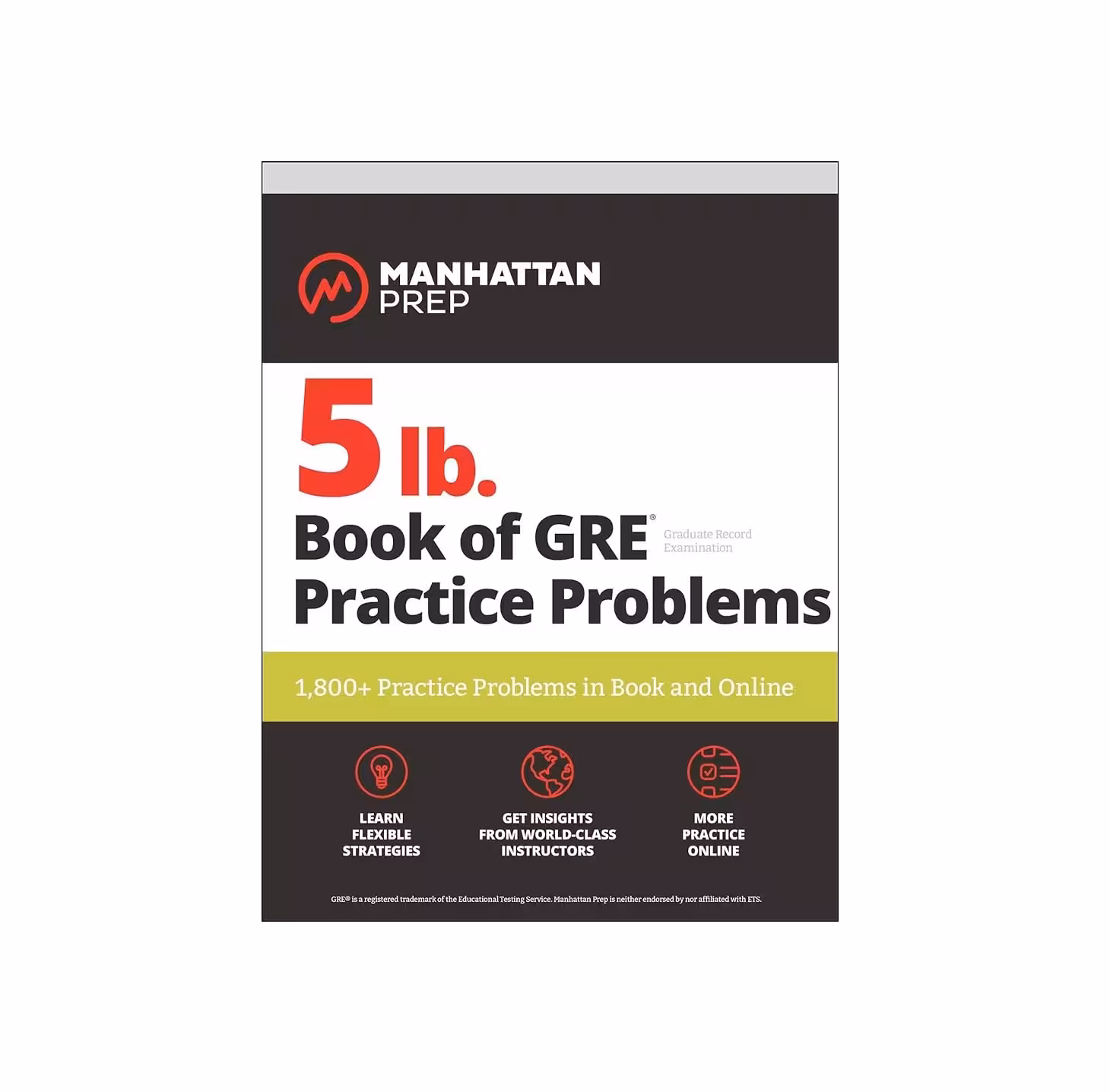 کتاب 5lb Book of GRE Practice Problems GRE Manhattan بوک اف جی ار ای پرکتیس پرابلمز