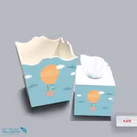 ست سطل و جا دستمال چوبی کودک طرح دایناسور راننده کد A3218