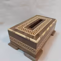 جعبه دستمال چوبی جوک کاری شده کد 10731