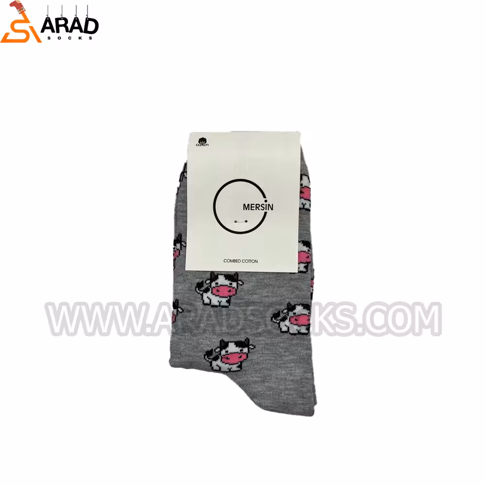 جوراب ساقدار طرح گاو
