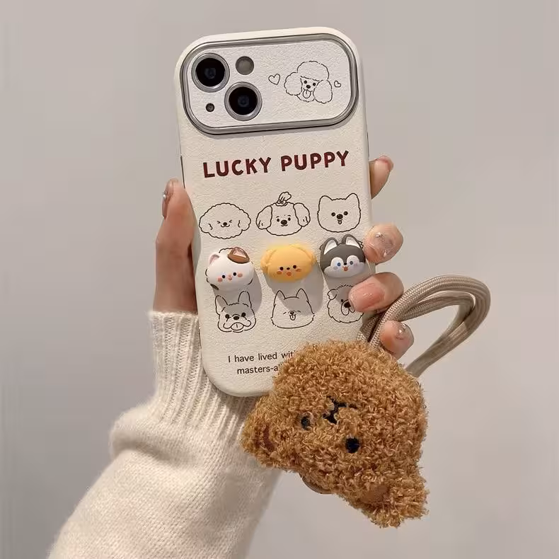 قاب Lucky Puppy  🐶عروسک برجسته همراه با آویز تدی