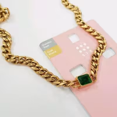 گردنبند کارتیه استیل با آبکاری طلا مناسب استفاده دائم روزانه