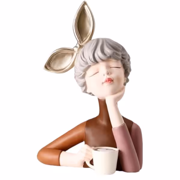مجسمه دختر قهوه به دست کد 1