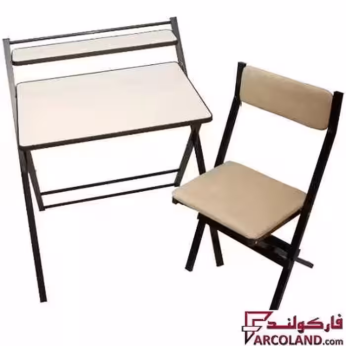 ست میز تحریر و صندلی پارچه ای مدل تاشو دانشجویی کد 53