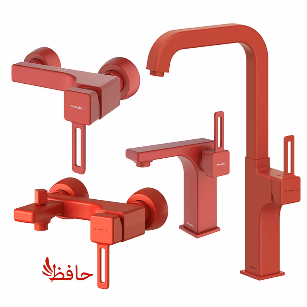 ست شیرالات شودر مدل میشل رنگ قرمز