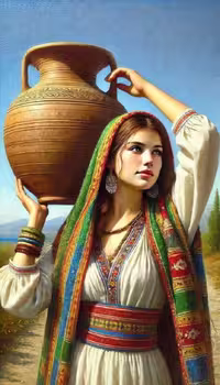 تابلو بوم نقاشی الماس طرح زن ایرانی وسبو اورجینال