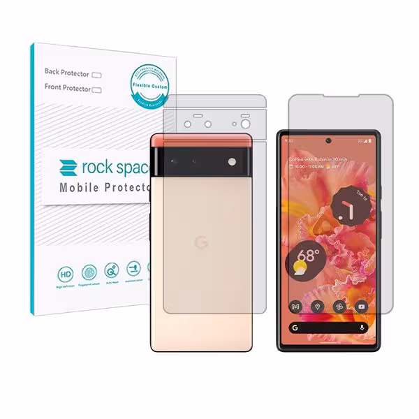 گلس محافظ صفحه نمایش و پشت گوشی گوگل Pixel 6 مدل نانو هیدروژل شفاف برند راک اسپیس کدSS