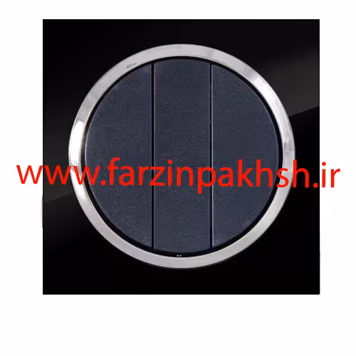 کلید سه پل توکار دلند مدل آوا پلکسی قاب مشکی