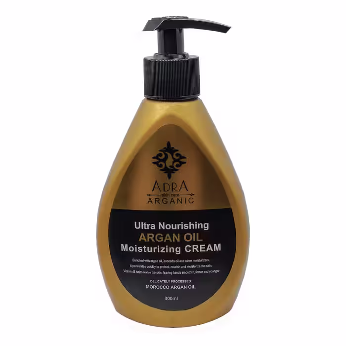 کرم پمپی مرطوب کننده دست و صورت آدرا حاوی روغن آرگان 300 میلی لیتر | Adra Ultra Nourizing Argan Oil Moisturizing Cream 300 ml