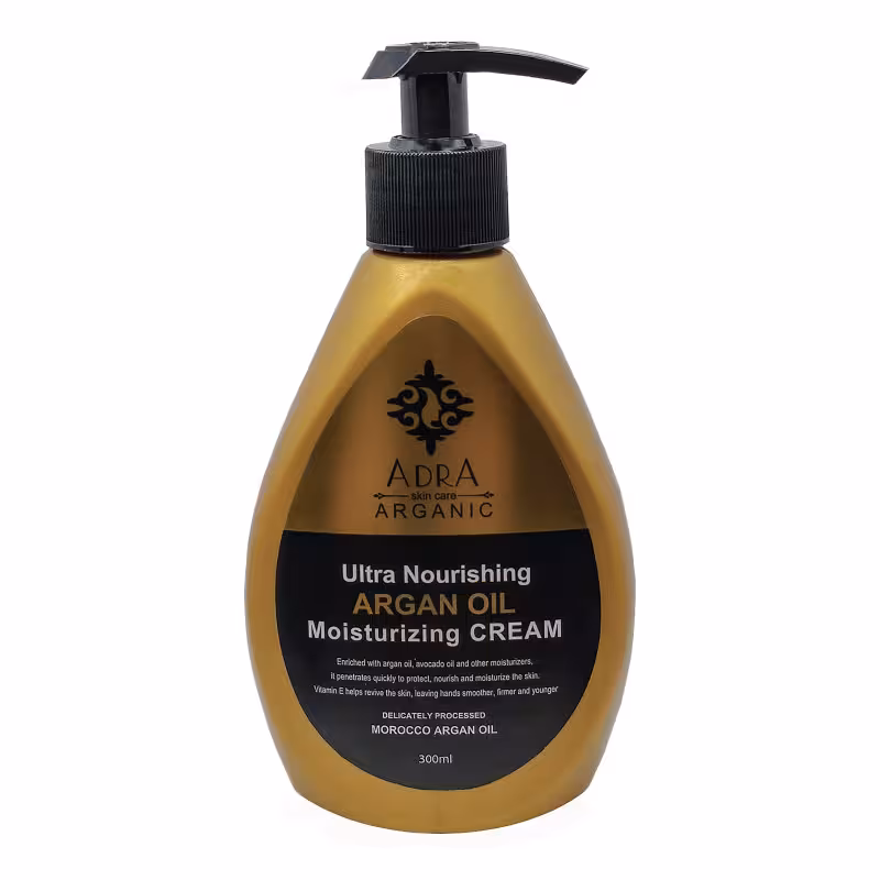 کرم پمپی مرطوب کننده دست و صورت آدرا حاوی روغن آرگان 300 میلی لیتر | Adra Ultra Nourizing Argan Oil Moisturizing Cream 300 ml