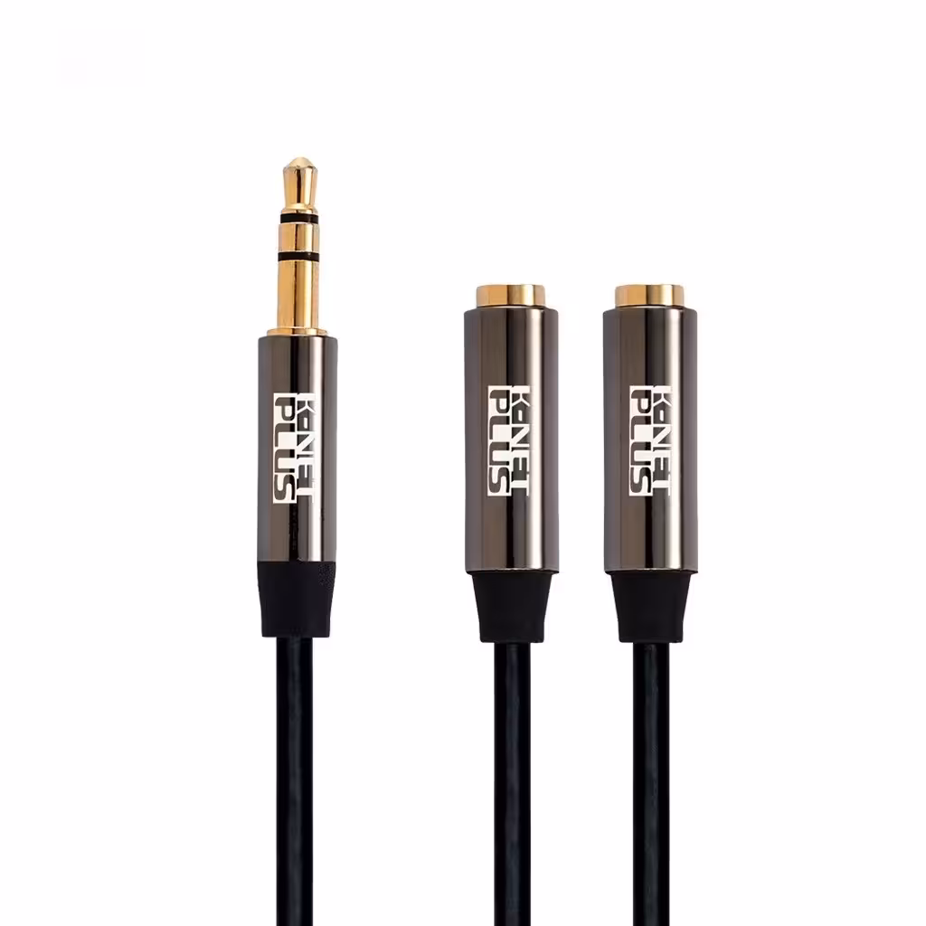 کابل AUX Y SPLITTER کی نت پلاس مدل KP-C1013 (اورجینال)
