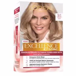 رنگ ‌موی شماره 9.1 لورال loreal رنگ بلوند دودی سری Excellence