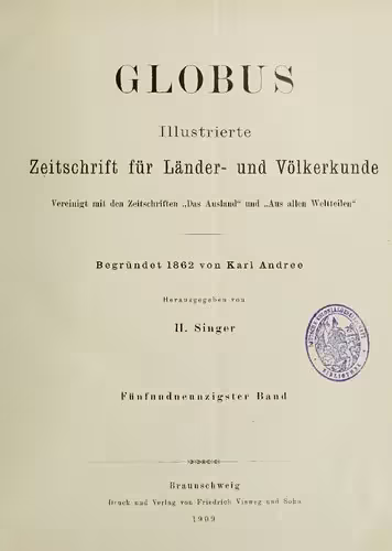 خرید و دانلود نسخه کامل کتاب Globus. Illustrierte Zeitschrift für Länder- und Völkerkunde