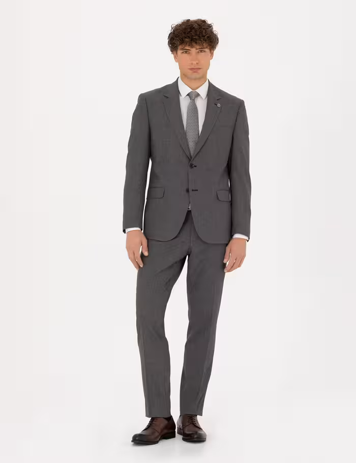 کت و شلوار مردانه خاکی ملانژ پیرکاردین