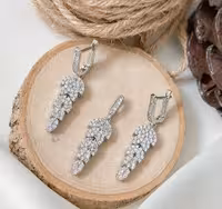 نیمست زنانه نقره جواهری کد 00382