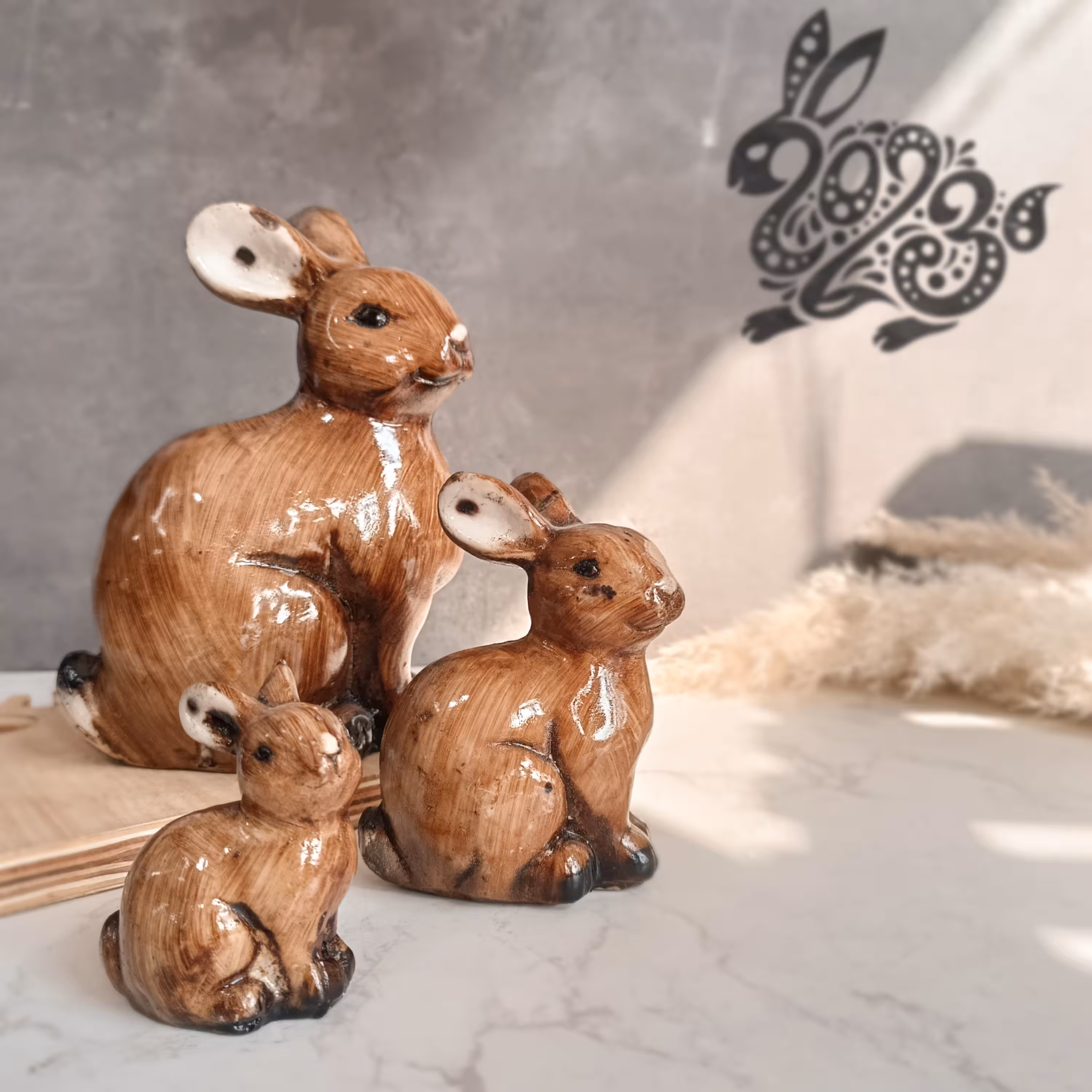 مجسمه سه تایی خرگوش