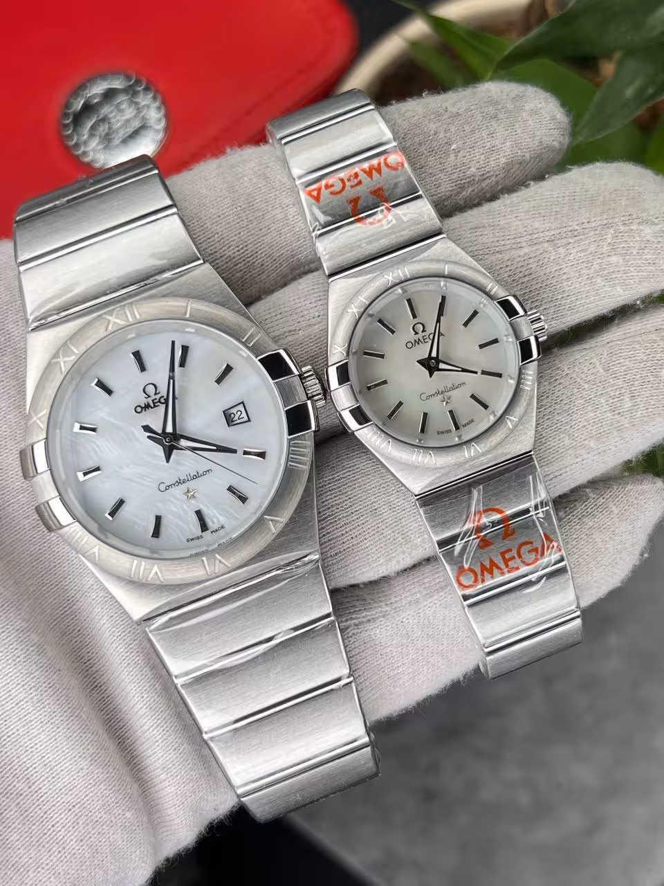 ساعت مچی مردانه و زنانه امگا کانسلیشن OMEGA Canstllation نقره ای صفحه سفید اندیکس خطی