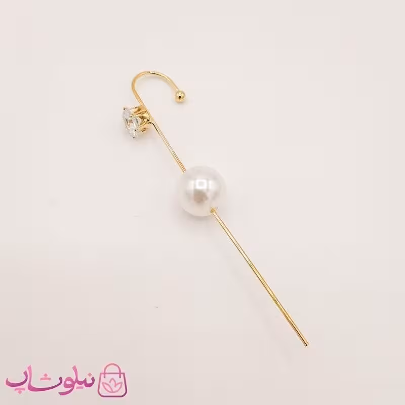 گوشواره زنانه کراس طرح نگین و مروارید