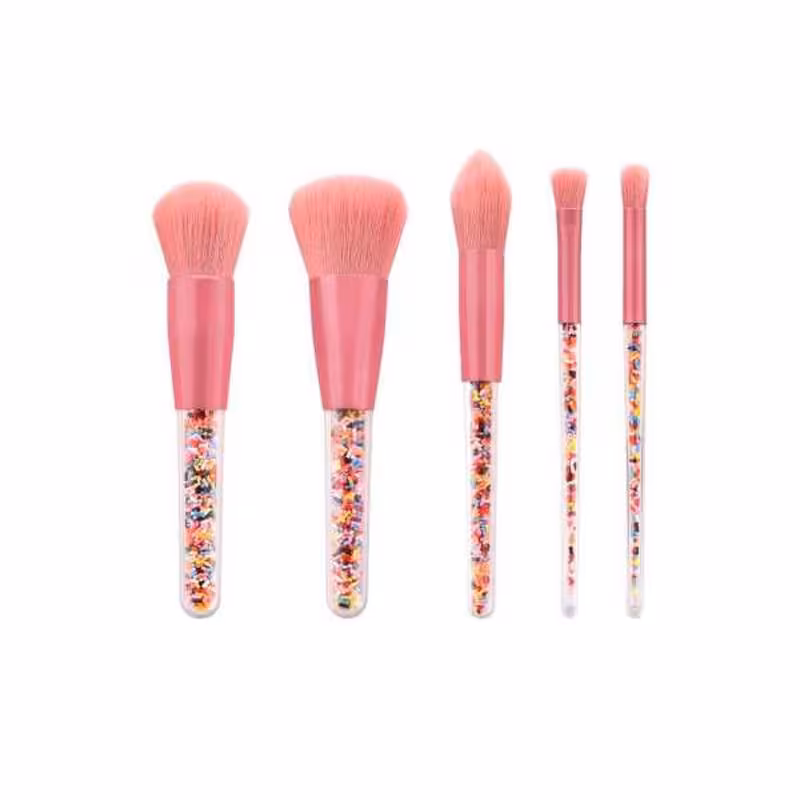 برس آرایشی مدل candy مجموعه 5 عددی به همراه کیف