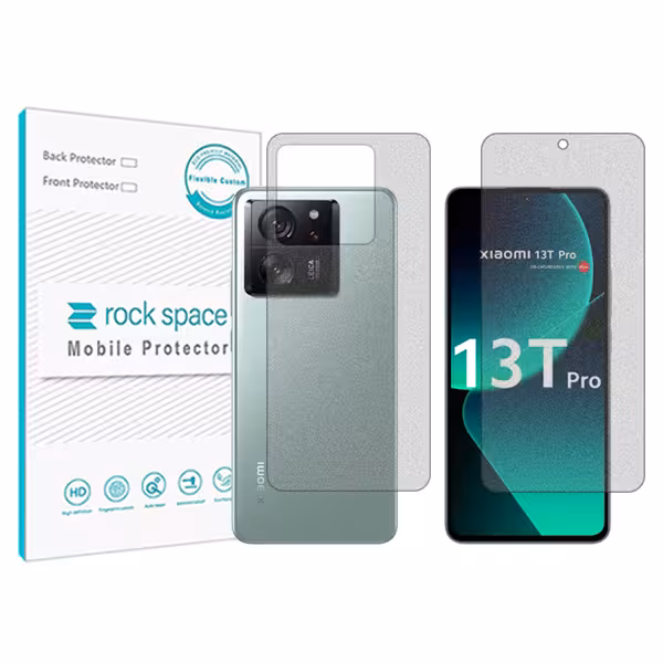 گلس صفحه نمایش و پشت گوشی شیائومی 13T Pro مدل نانو هیدروژل گیمینگ برند راک اسپیس کدSS