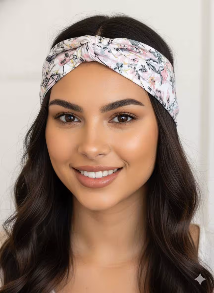 هدبند پارچه‌ ای گلدار بهاری