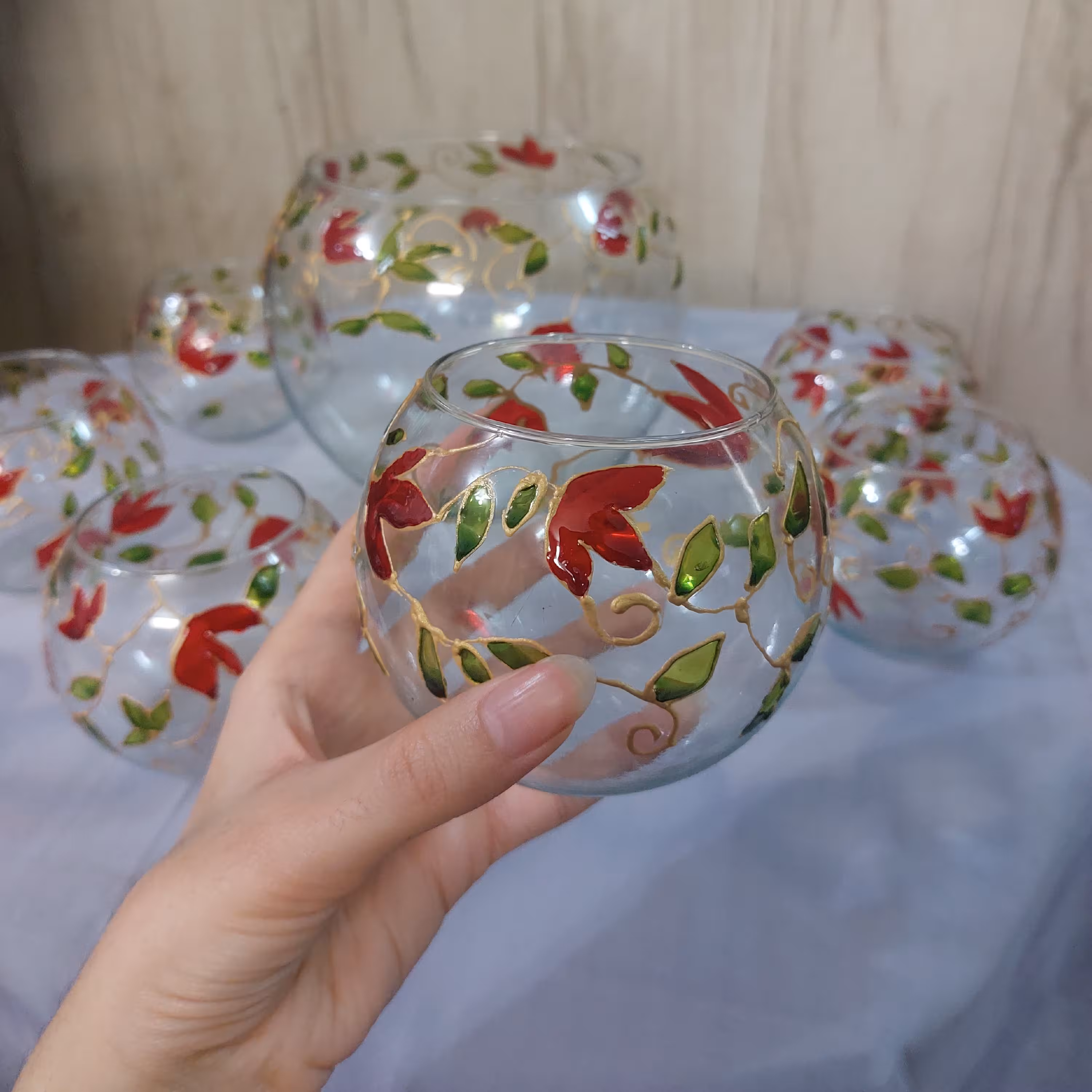  هفت سین ویترای شامل 6 عدد ظرف کوچک و یک تنگ بزرگ