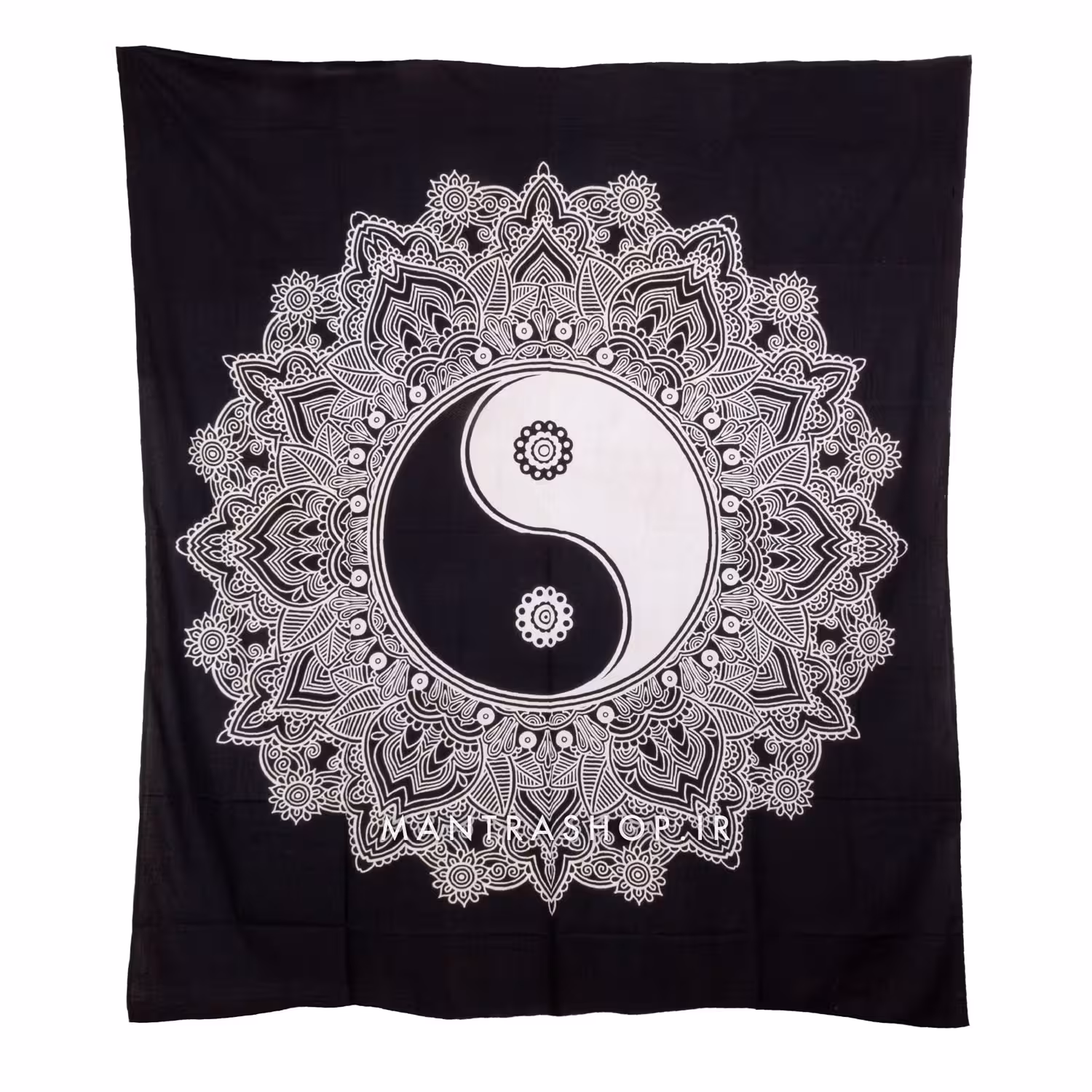 بکدراپ تپستری هندی یین ینگ سیاه و سفید (روتختی دو نفره) کد 216