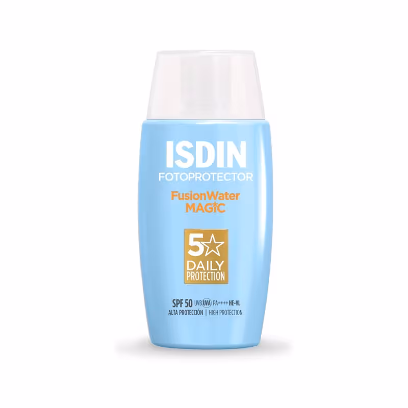ضد آفتاب ایزدین Isdin مدل فیوژن واتر مجیک Fusion Water Magic حجم 50 میل اصل | مناسب پوست حساس و خشک