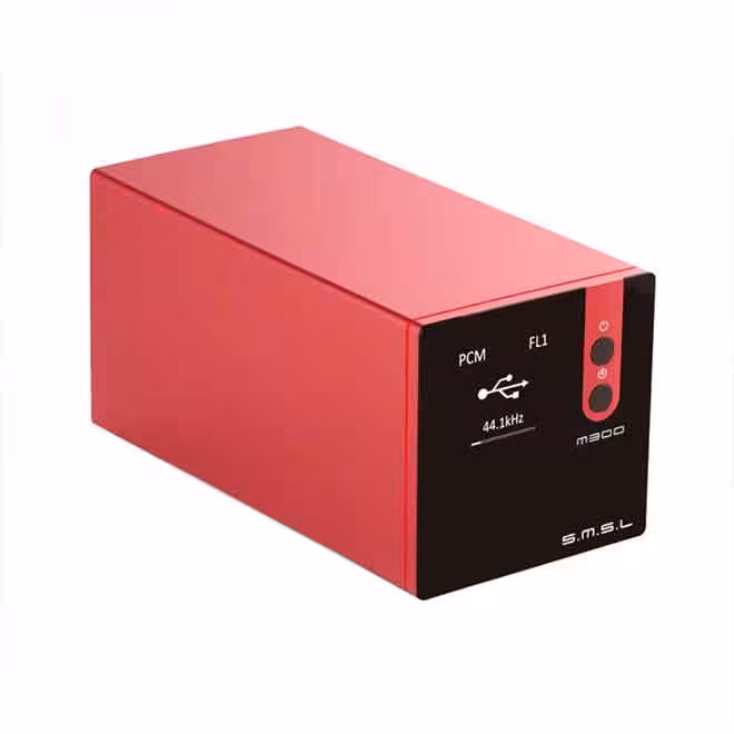 دک صوتی مبدل دیجیتال به آنالوگ اس ام اس ال 32 بیت و 768 کیلوهرتز و DSD512 قرمز SMSL M300 HI RES