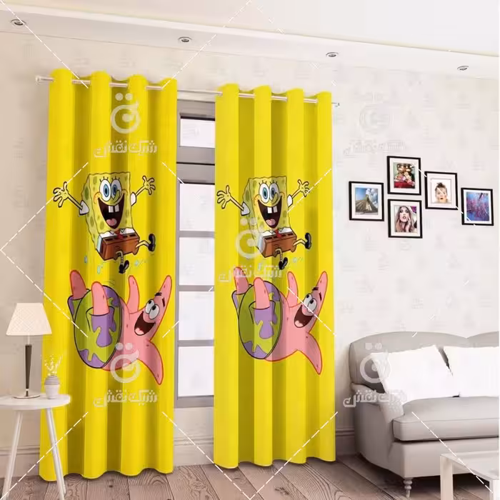 پرده پانچی کد 1074 (طرح باب اسفنجی)