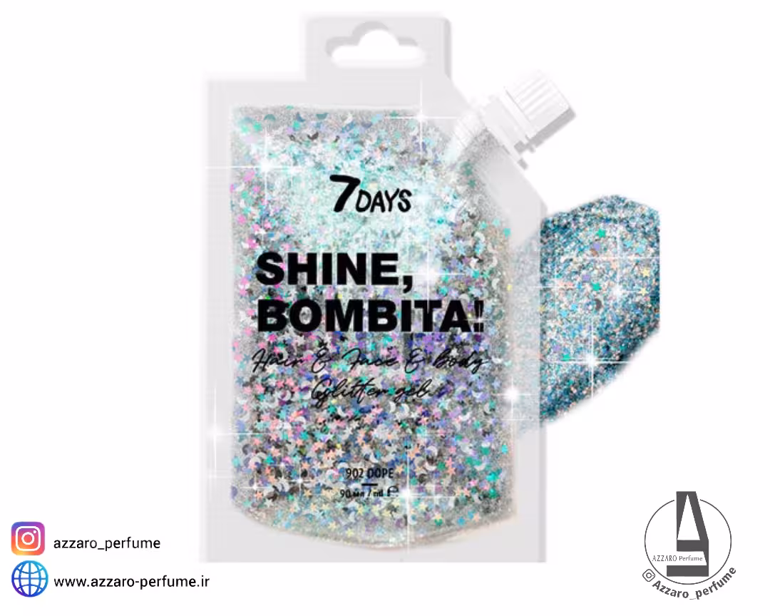 ژل گلیتر صورت،دست،بدن 7Days حجم 90 میل