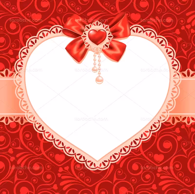 وکتور کادر متنی قلبی | گرافیک با طعم تربچه