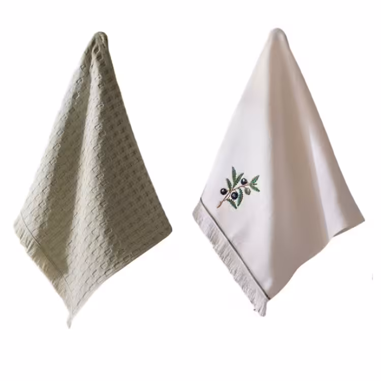 دستمال آشپزخانه مادام کوکو مدل Olea مجموعه دو عددی | کالا مکس