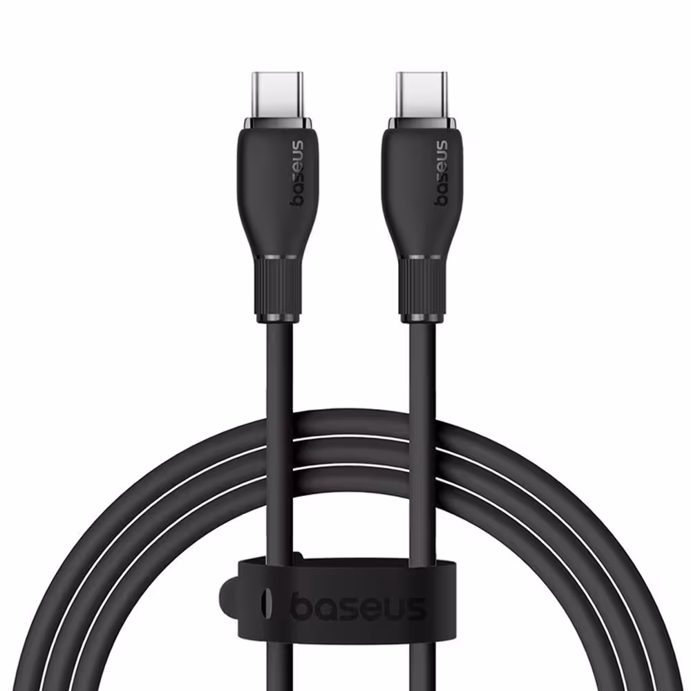 کابل شارژ USB-C به USB-C بیسوس مدل Pudding CB000055 P10355702111-B2 طول 2 متر توان 100 وات