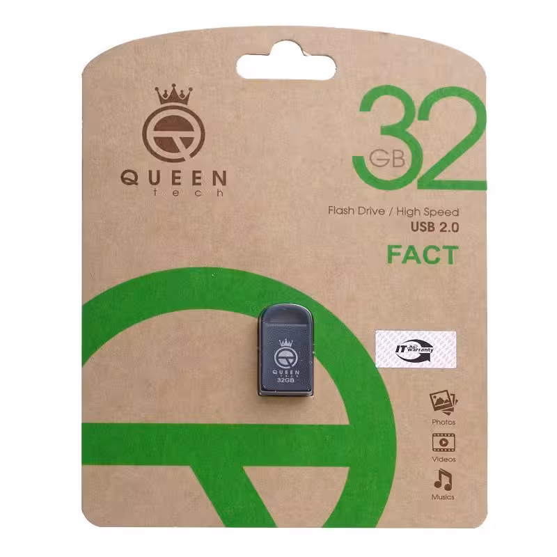 فلش مموری کوئین تک مدل QUEEN TECH FACT ظرفیت 32 گیگابایت