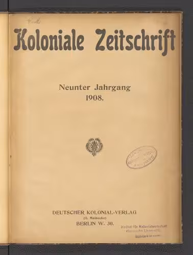 خرید و دانلود نسخه کامل کتاب Koloniale Zeitschrift / Heft 1 - 5
