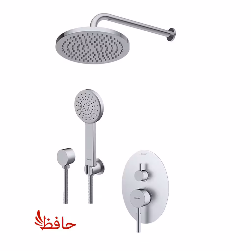 شیر حمام توکار شودر مدل روگن کروم مات تیپ 3