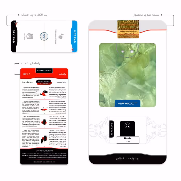 برچسب پوششی ماهوت مدل Green-Crystal-Marble مناسب برای گوشی موبایل نوکیا G10