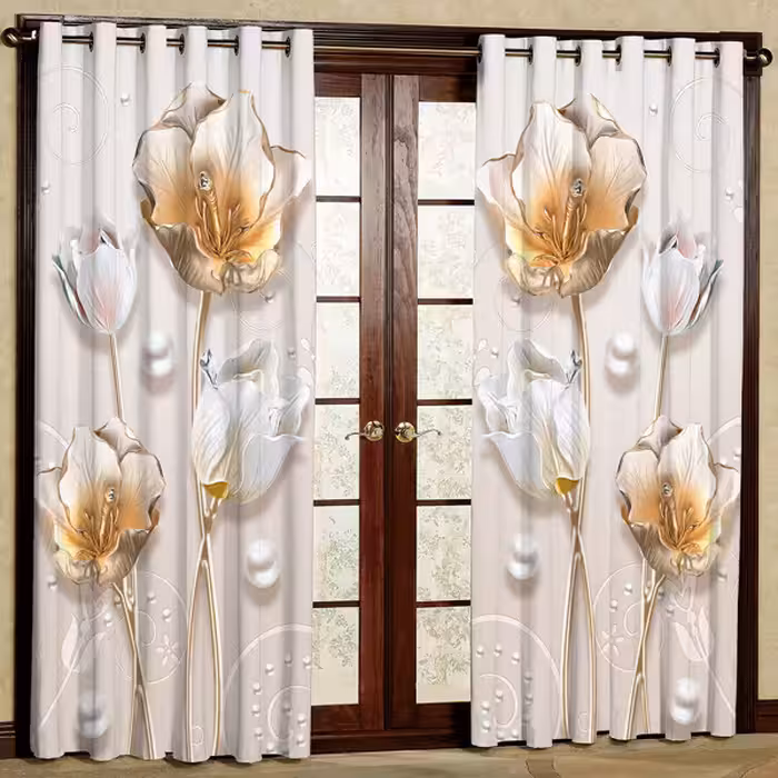 پرده مخمل پانچی کد 5798 سایز 280x140 سانتی متر