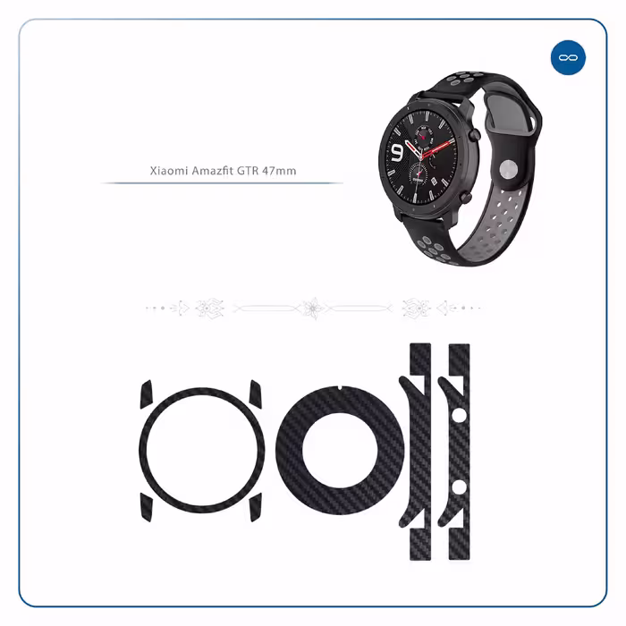 برچسب ماهوت طرح Carbon Fiber مناسب برای ساعت هوشمند شیایومی Amazfit GTR 47mm