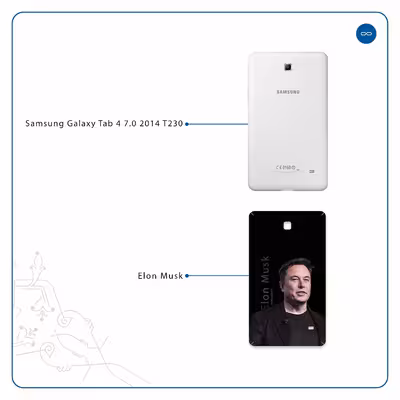 برچسب پوششی ماهوت مدل Elon Musk مناسب برای تبلت سامسونگ Galaxy Tab 4 7.0 2014 T230
