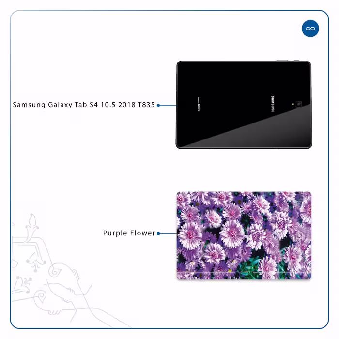 برچسب پوششی ماهوت مدل Purple-Flower مناسب برای تبلت سامسونگ Galaxy Tab S4 10.5 2018 T835