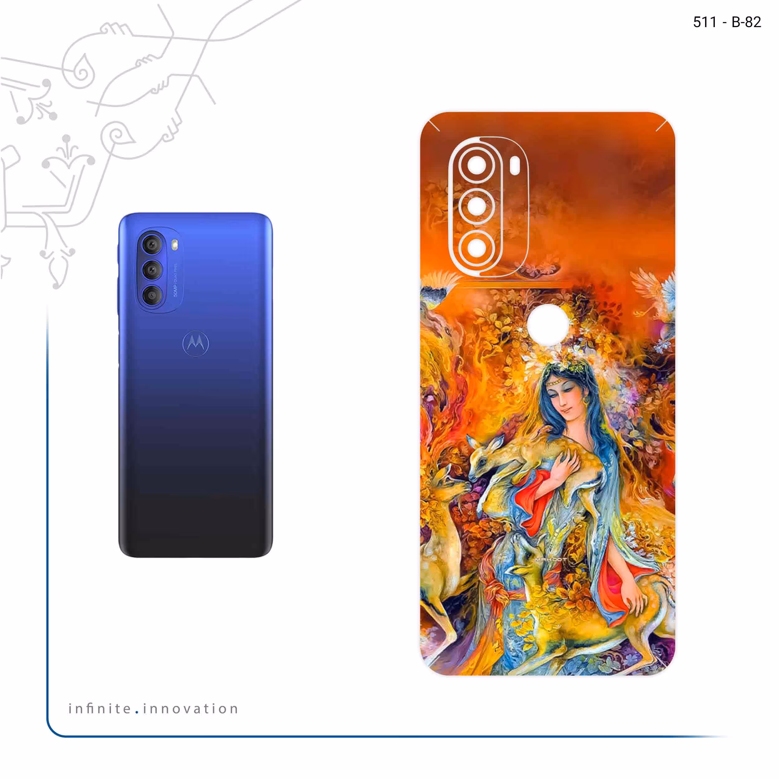 برچسب پوششی ماهوت مدل Persian miniature 2 مناسب برای گوشی موبایل موتورولا Moto G51 5G