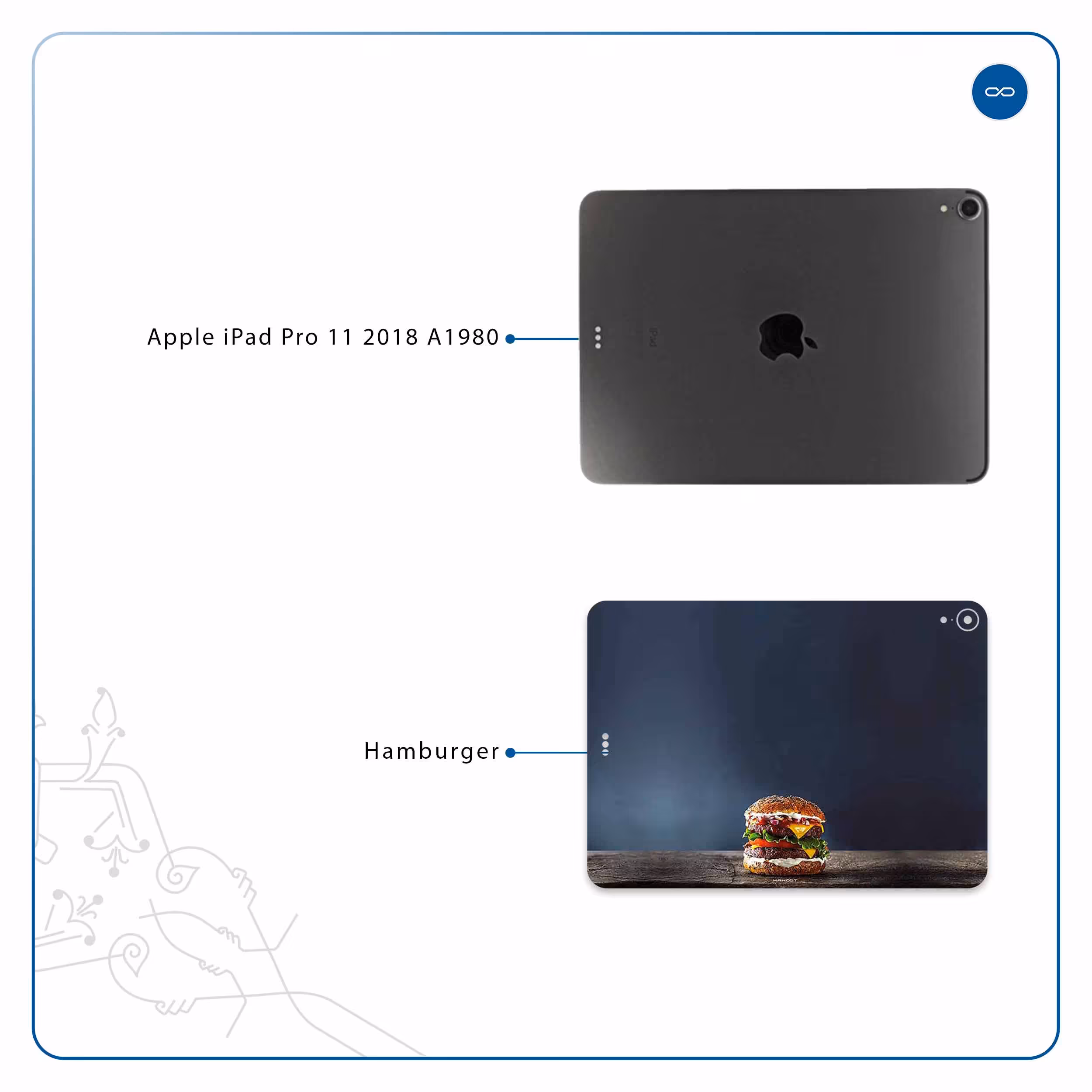 برچسب پوششی ماهوت مدل Hamburger مناسب برای تبلت اپل iPad Pro 11 2018 A1980