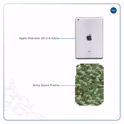 برچسب پوششی ماهوت مدل Army-Green-Pixel مناسب برای تبلت اپل iPad mini 2012 A1432