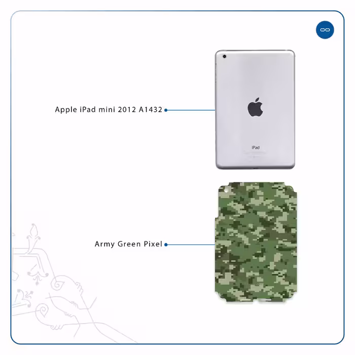 برچسب پوششی ماهوت مدل Army-Green-Pixel مناسب برای تبلت اپل iPad mini 2012 A1432