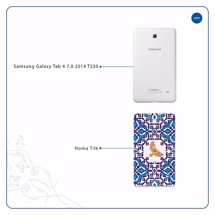 برچسب پوششی ماهوت مدل Homa Tile مناسب برای تبلت سامسونگ Galaxy Tab 4 7.0 2014 T230