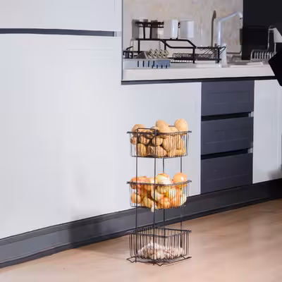 سبد سیب زمینی و پیاز پیشواز صنعت مدل سه طبقه مفتولی مربع کد 1510