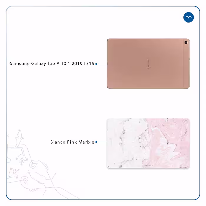 برچسب پوششی ماهوت مدل Blanco-Pink-Marble مناسب برای تبلت سامسونگ Galaxy Tab A 10.1 2019 T515