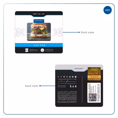 زیر لیوانی ماهوت مدل Hamburger